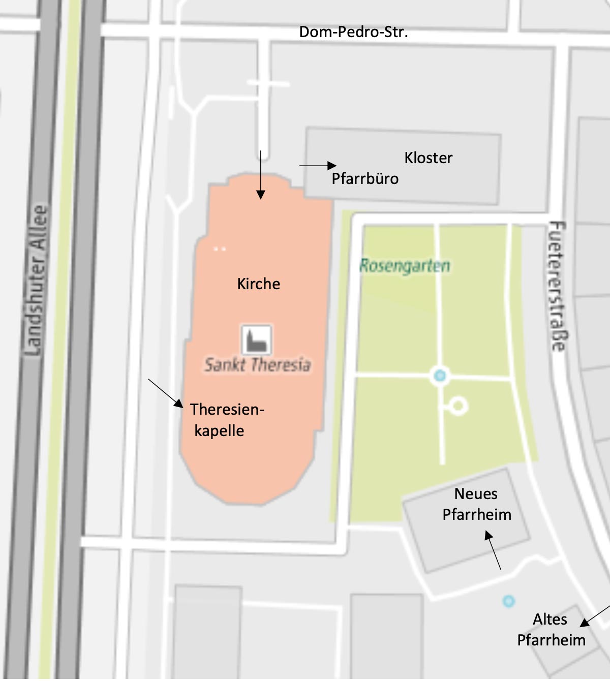 Lageplan St. Theresia München